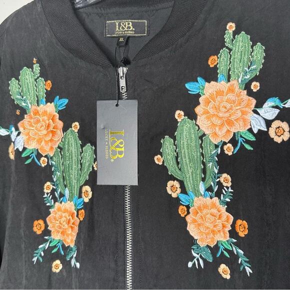 L&B XL Cactus Embroidered bomber jacket - Picture 2 of 9